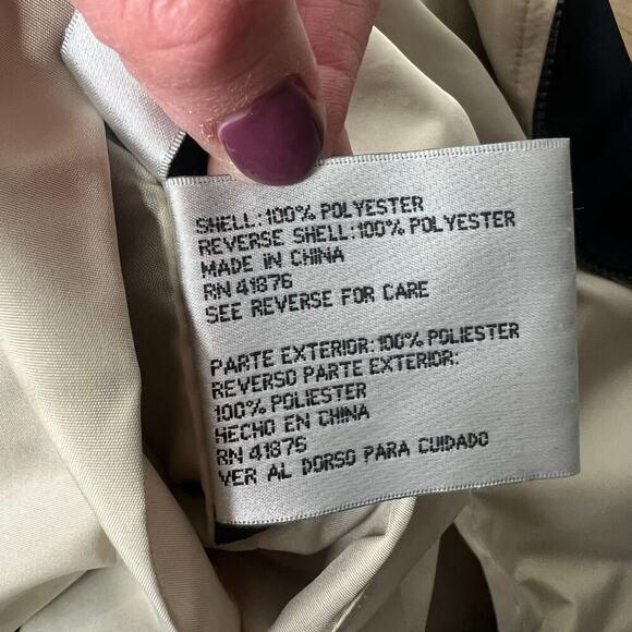 Big Chill Women's Reversible Trench Jacket Navy Cream Sz 8 Spring Coat Full Zip - Picture 12 of 14